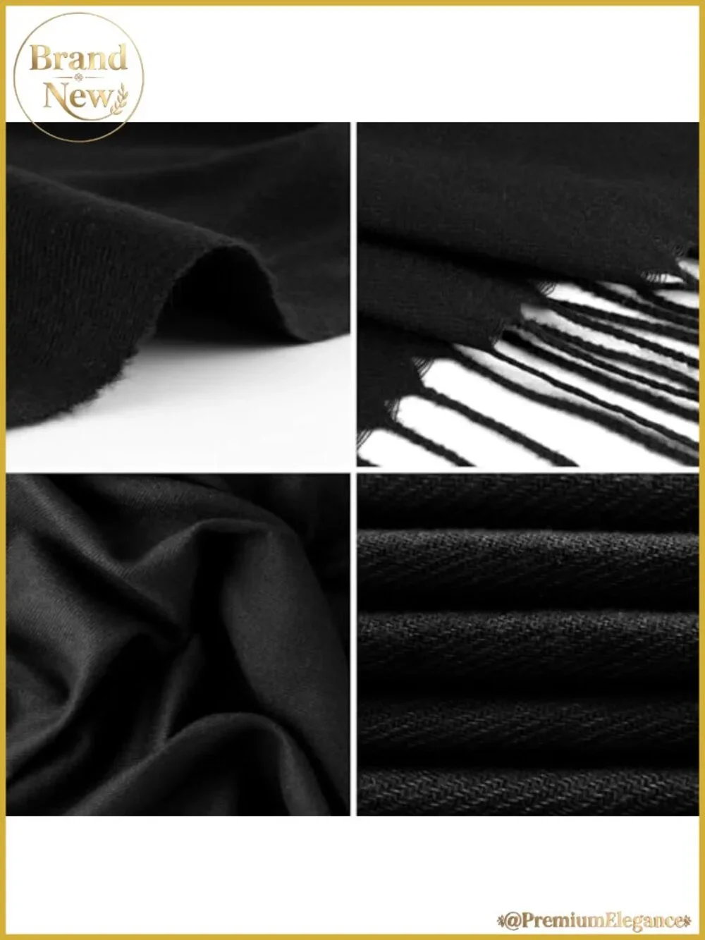Oversized Winter Scarf with Tassels Soft Polyester Viscose Pashmina Shawl Wrap